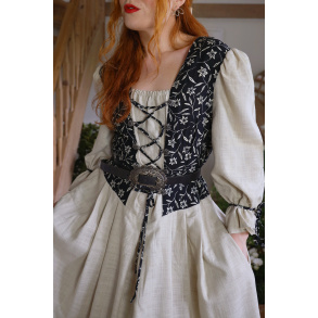 Black Floral Cottagecore Boho Vintage Dress | L