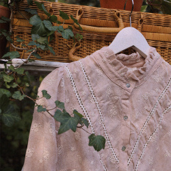 Beige Boho Floral Blouse 