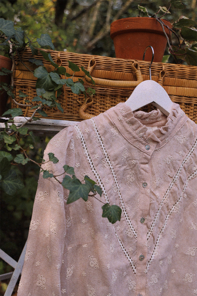 Beige Boho Floral Blouse 