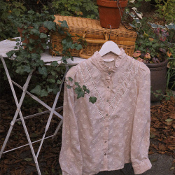 Beige Boho Floral Blouse 