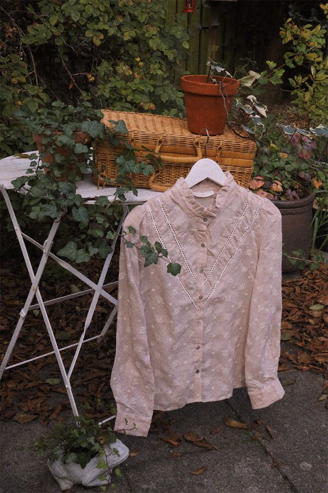 Beige Boho Floral Blouse 