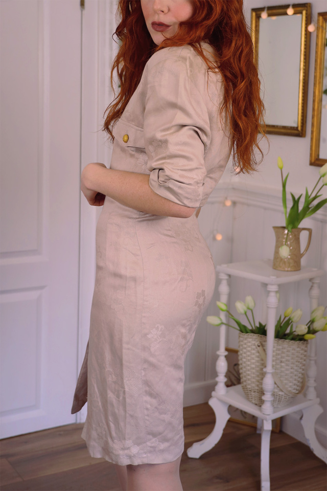 Beige Chic Office Dress | S/M