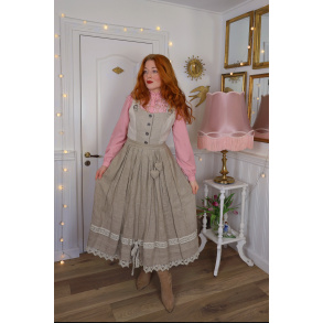 Sand Linen Cottagecore Vintage Skirt | S/M