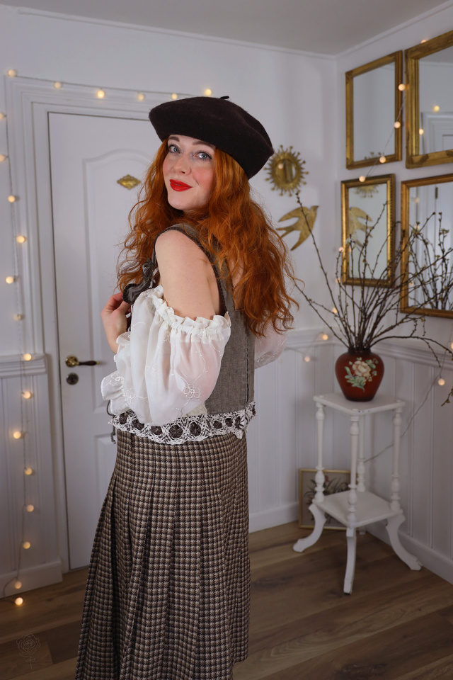 Romantic Linen Boho Vintage Top | XL