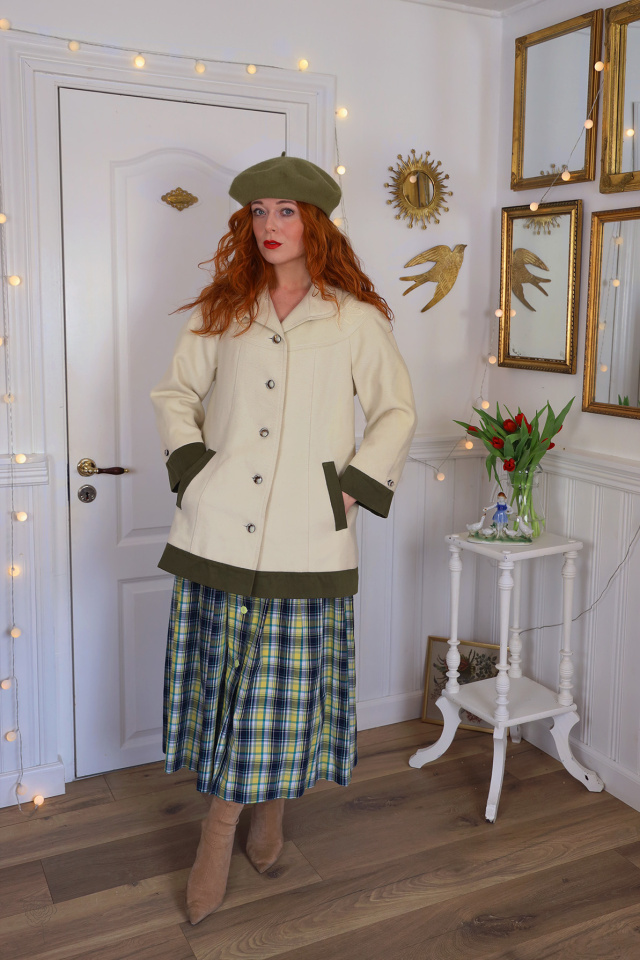 Beige &amp; Green Vintage Wool Jacket | S