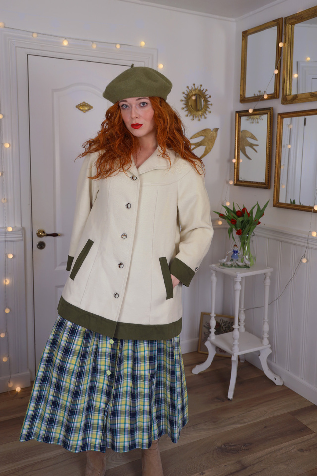 Beige &amp; Green Vintage Wool Jacket | S