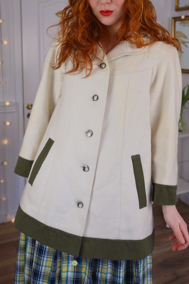 Beige &amp; Green Vintage Wool Jacket | S