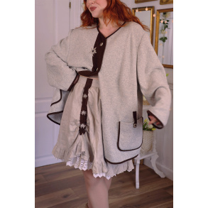 Sand Linen Landhaus Mini Vintage Skirt | M