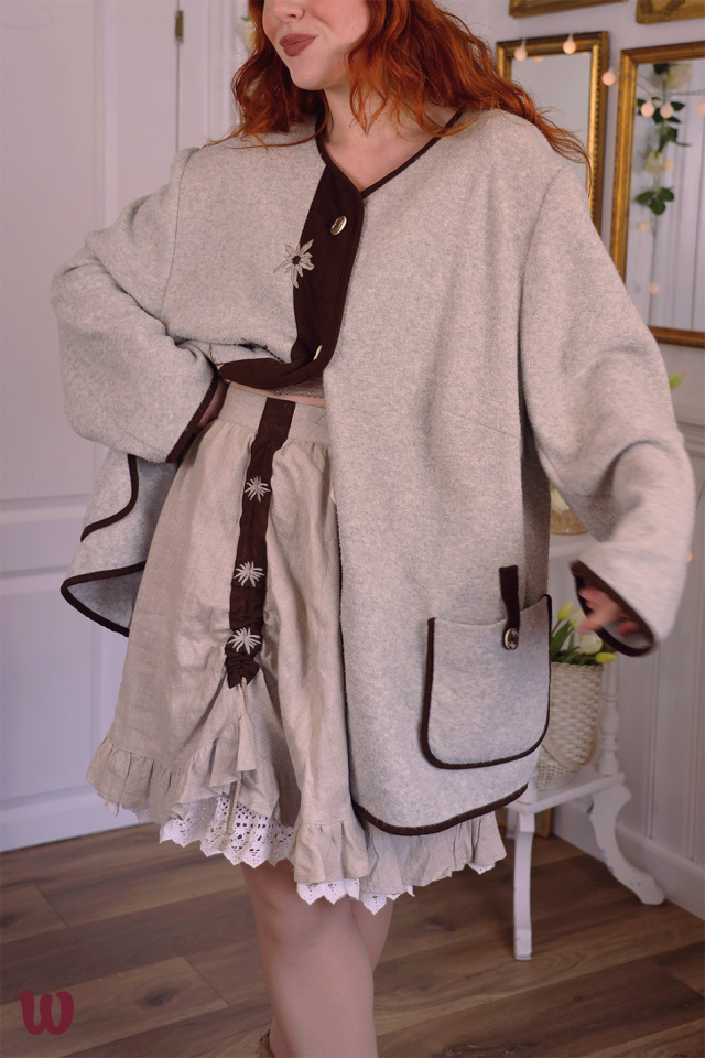 Sand Linen Landhaus Mini Vintage Skirt | M
