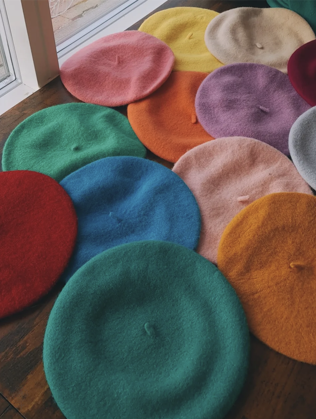 French Kiss Mustard Beret 