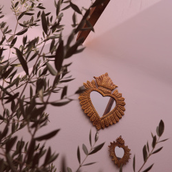 Big Brass Heart Mirror 