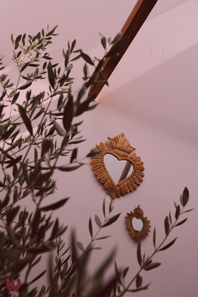 Big Brass Heart Mirror 