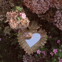Big Brass Heart Mirror 