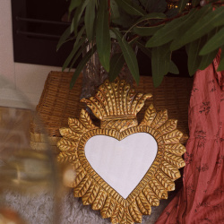 Big Brass Heart Mirror 