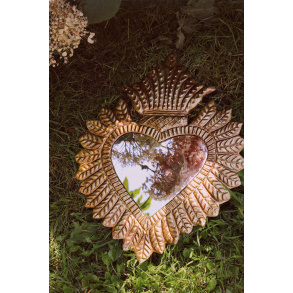 Big Brass Heart Mirror 
