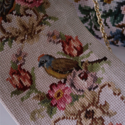 Bird &amp; Floral Embroidered Retro Wall Hanger