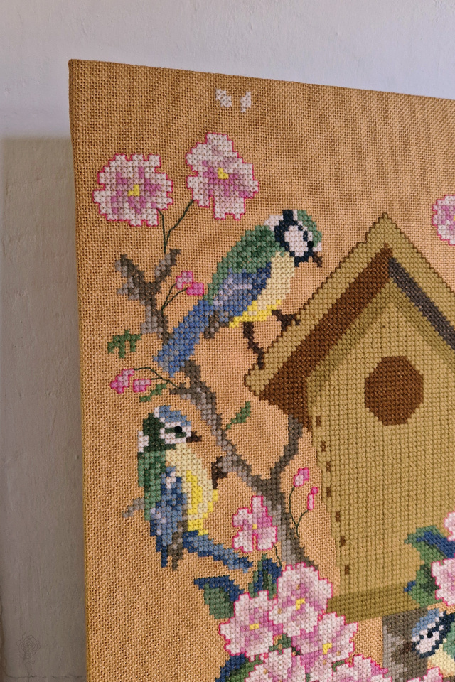 Birdhouse Needlepoint Picture 