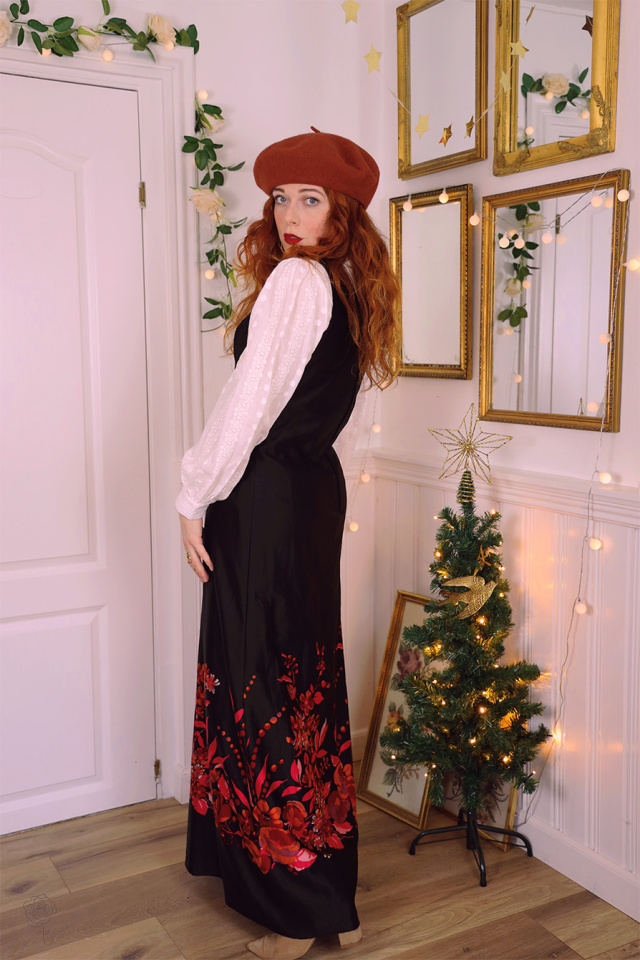 Orange Floral 70's Maxi | M