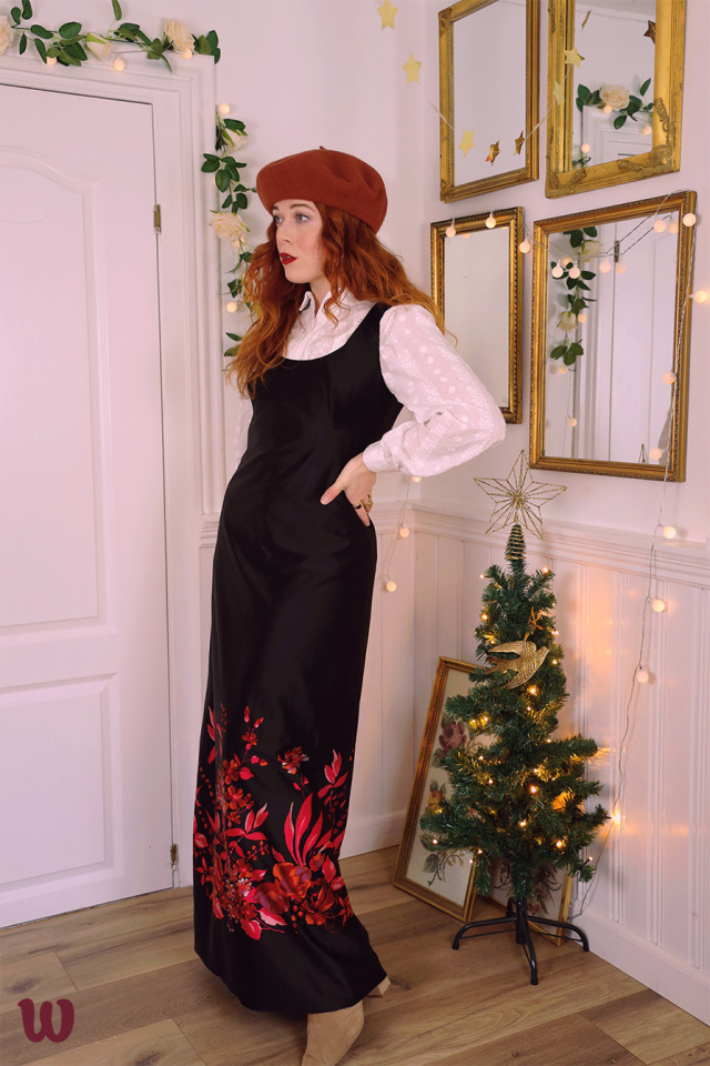 Orange Floral 70's Maxi | M