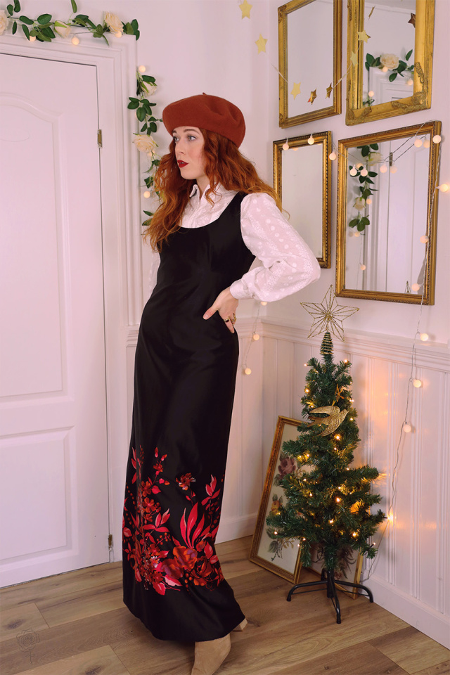 Orange Floral 70's Maxi | M