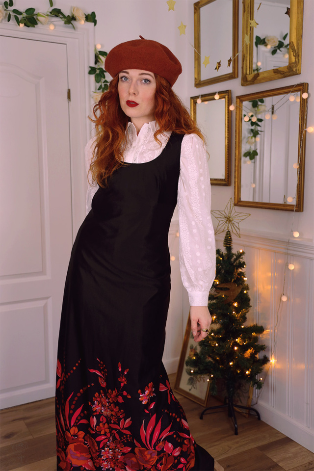 Orange Floral 70's Maxi | M