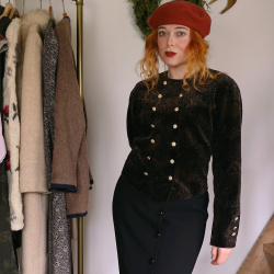 Black &amp; Brown Paisley Velvet Jacket | M