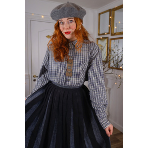 Blue & Brown Plaid Mens Vintage Shirt | Mens M