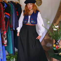 Black &amp; White 70's Dress &amp; Embroidered Waistcoat | S