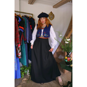 Black & White 70's Dress & Embroidered Waistcoat | S