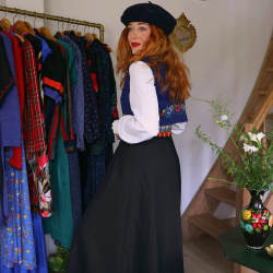 Black &amp; White 70's Dress &amp; Embroidered Waistcoat | S