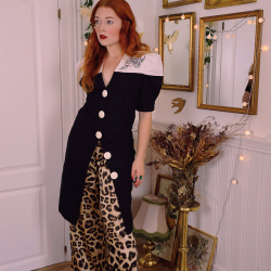 Black &amp; White Rose 80's Blazer | S