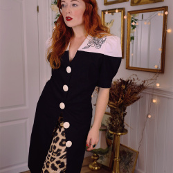 Black &amp; White Rose 80's Blazer | S