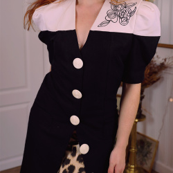 Black &amp; White Rose 80's Blazer | S