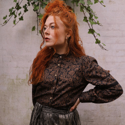 Black Golden Floral Blouse 