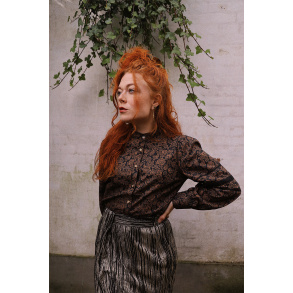 Black Golden Floral Blouse 