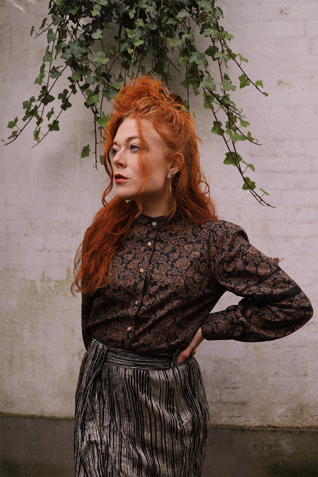 Black Golden Floral Blouse 