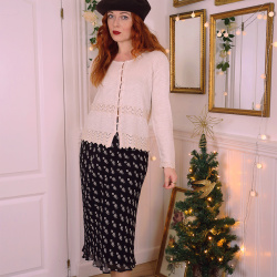 Black Fishbone Vintage Skirt | S