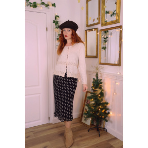 Black Fishbone Vintage Skirt | S