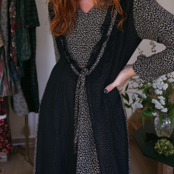 Black &amp; White Floral 90's Dress | S