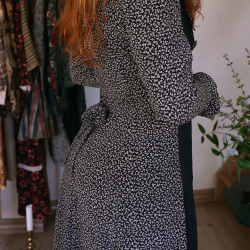 Black &amp; White Floral 90's Dress | S