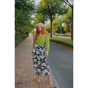 Black Floral Maxi Skirt 