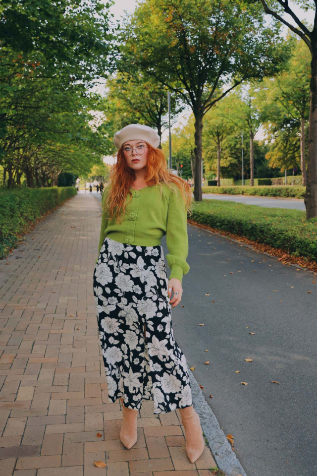 Black Floral Maxi Skirt 
