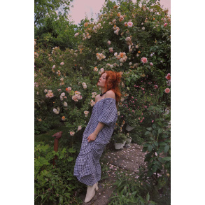 Black Gingham Comfy Dress | S/M