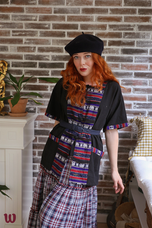 Black Hippie Kimono Top | M