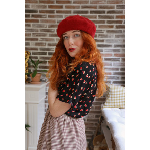 Black Red Bow Vintage Top | M