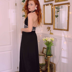 Black Silver Waist 70's Maxi | S