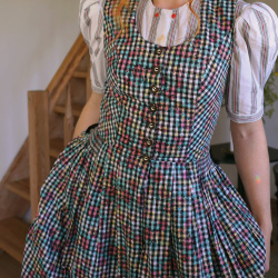 Multi Colour Gingham Vintage Dress | S