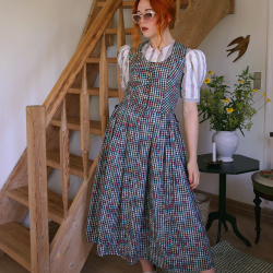 Multi Colour Gingham Vintage Dress | S