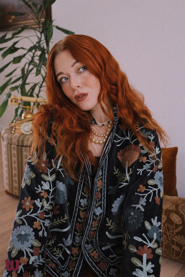 Black Velvet Autumn Floral Jacket | S-L