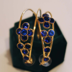 Diamond Blossom Hoop Earrings